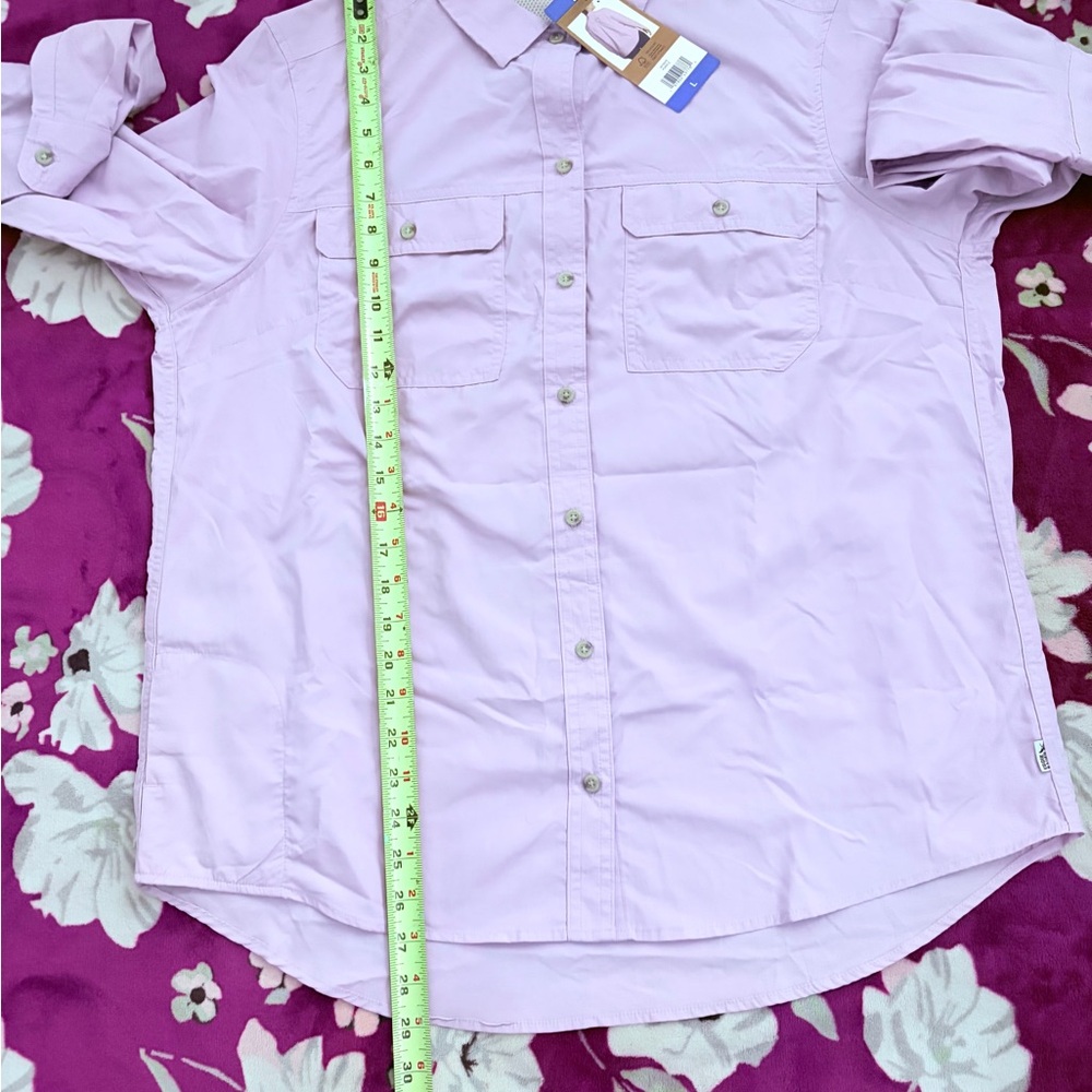 ❤️Eddie Bauer Lavender Button-Down Shirt NWT size L - Picture 14 of 16